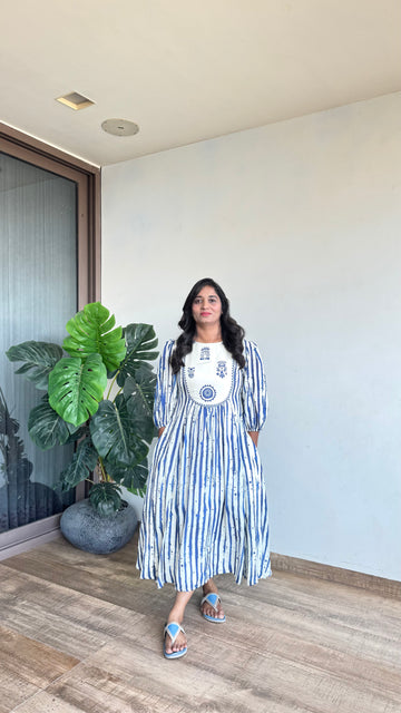 Blue Muse Muslin Midi Dress