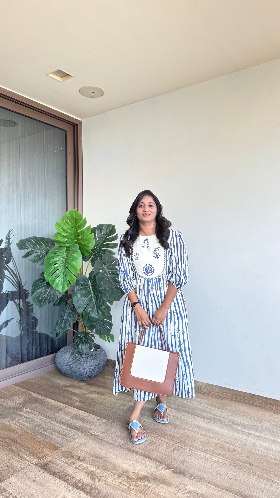 Blue Muse Muslin Midi Dress