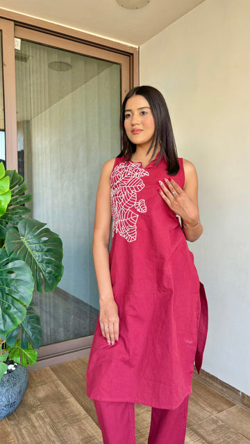 Maroon Mirage Cord Set