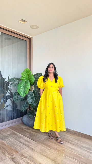 Sunbloom Cotton Wrap Dress