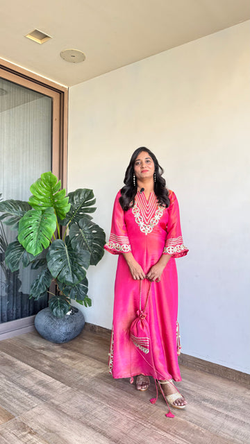 Rose Noor Tissue Dress(Order Potli  Seperately)