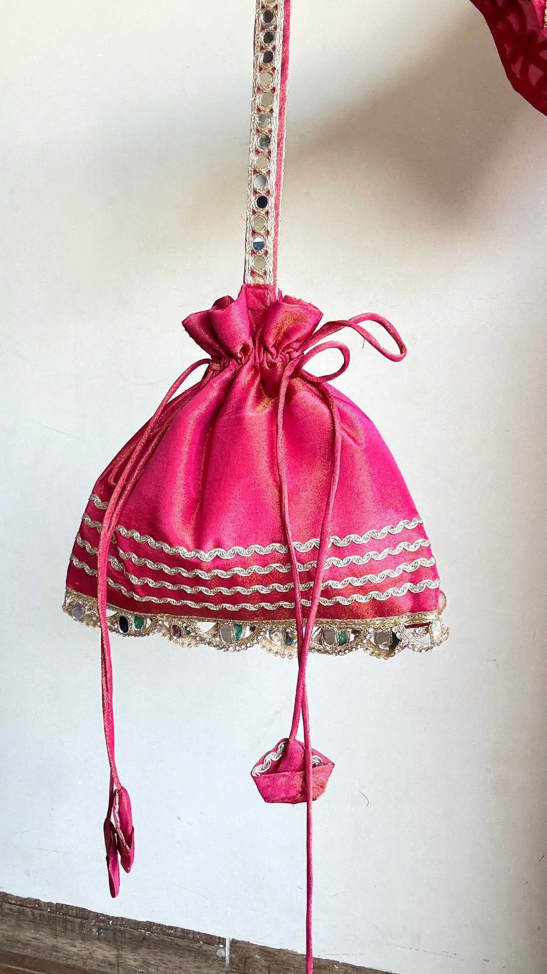 Royal Pink Mirror Potli