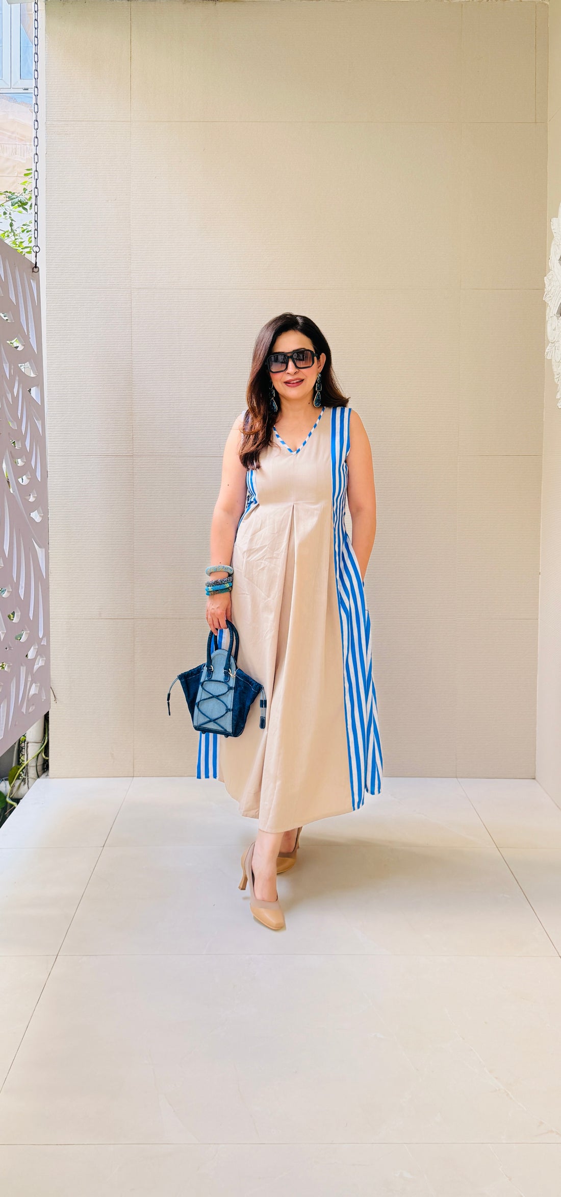 Indigo Line Statement Dress