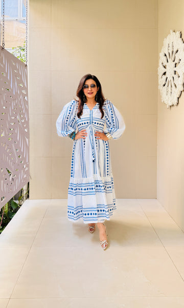 Blue Breeze Cotton Midi Dress