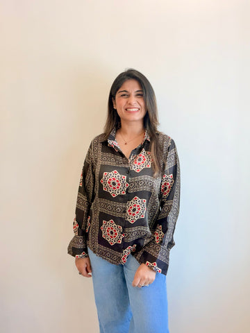 Malhaar Ajrakh Shirt