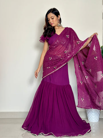 Omisha Embroidery saree with Blouse