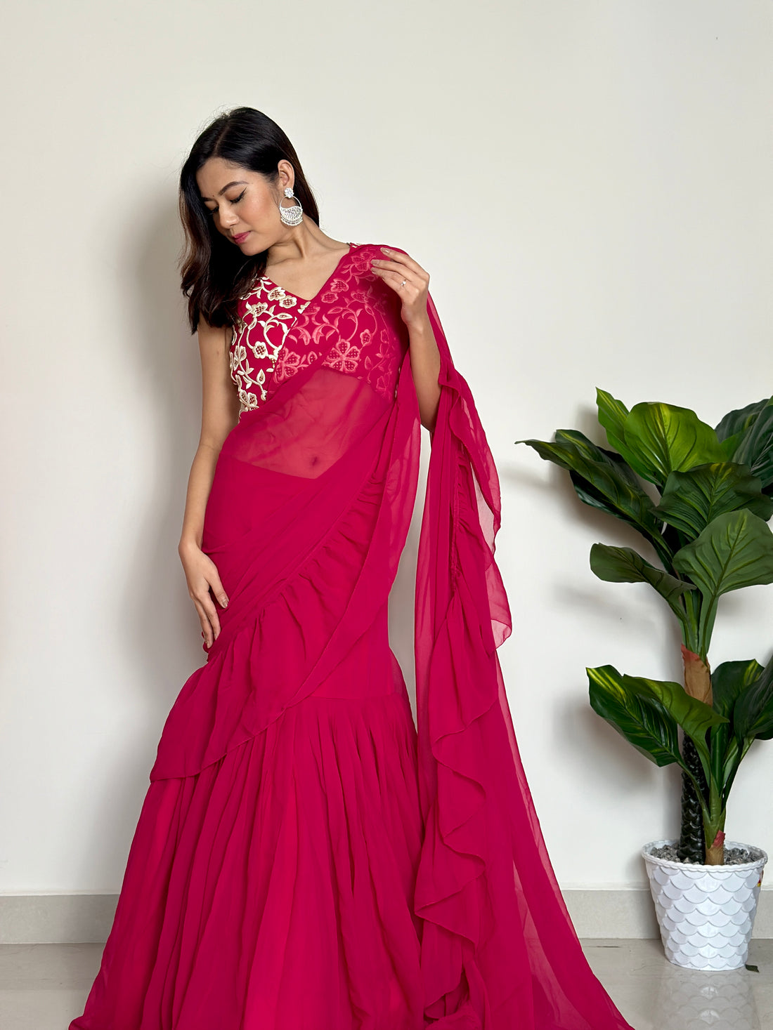 Nimrat Embroidery saree with Blouse