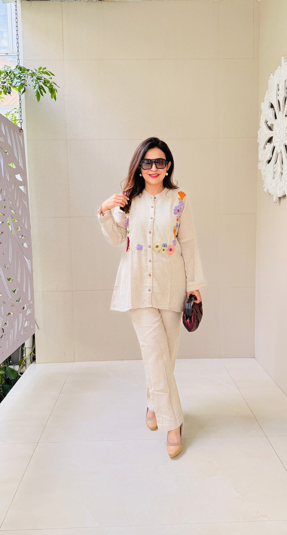 Pure Jute floral cord set