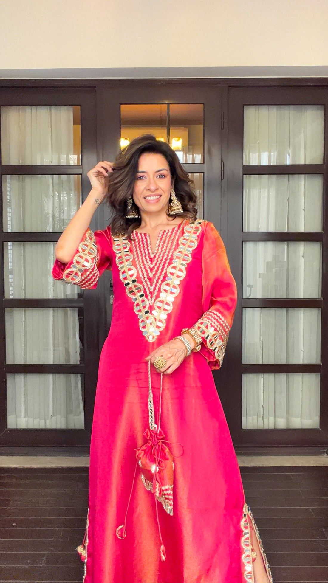 Purple Prism Tissue Dress(Order Potli  Seperately)