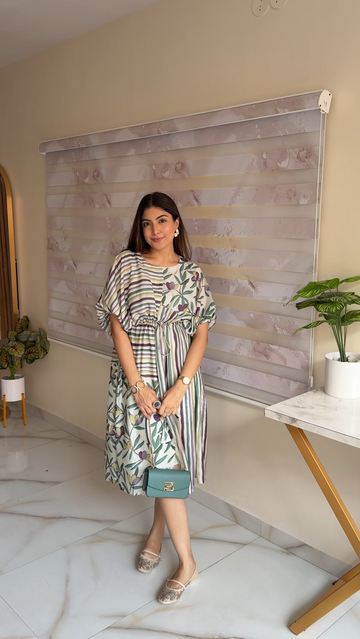 Stripe Leaf Fusion Dress