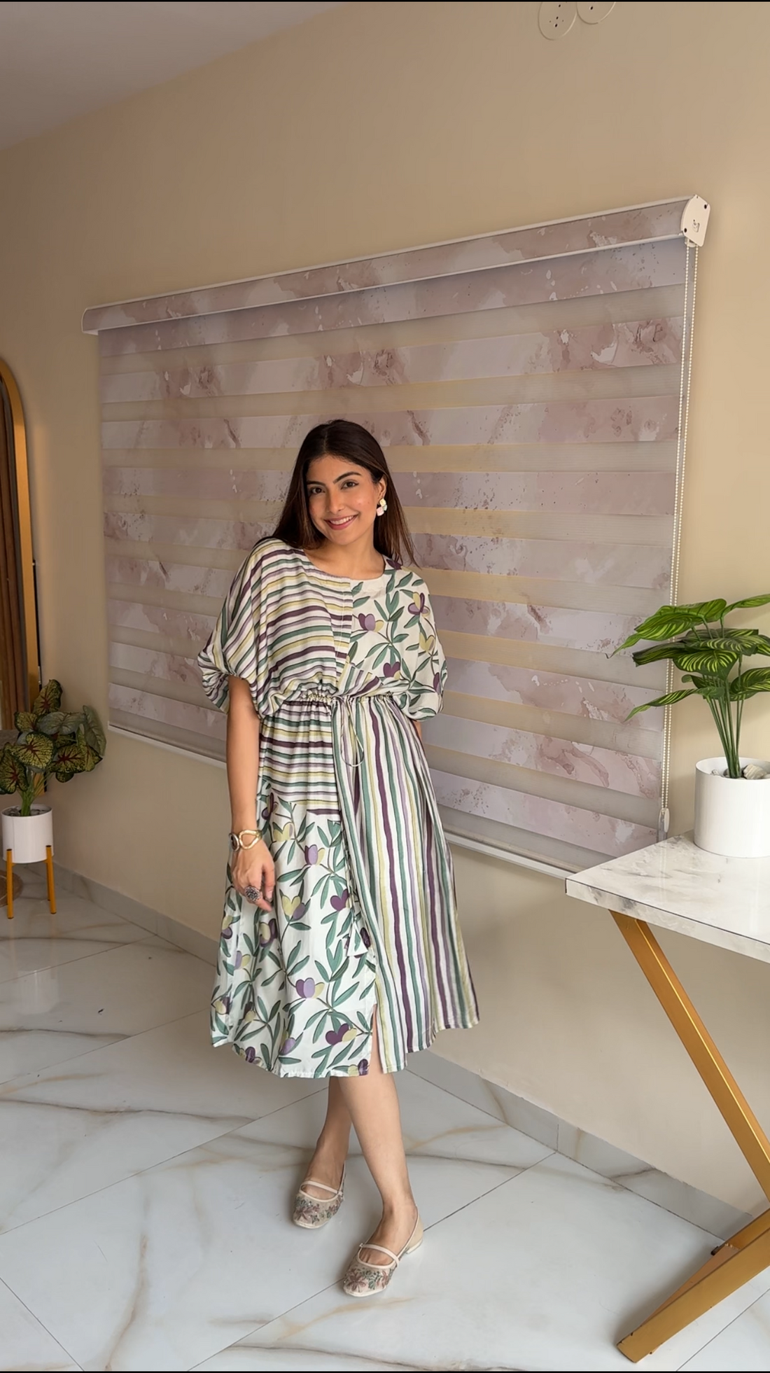 Stripe Leaf Fusion Dress