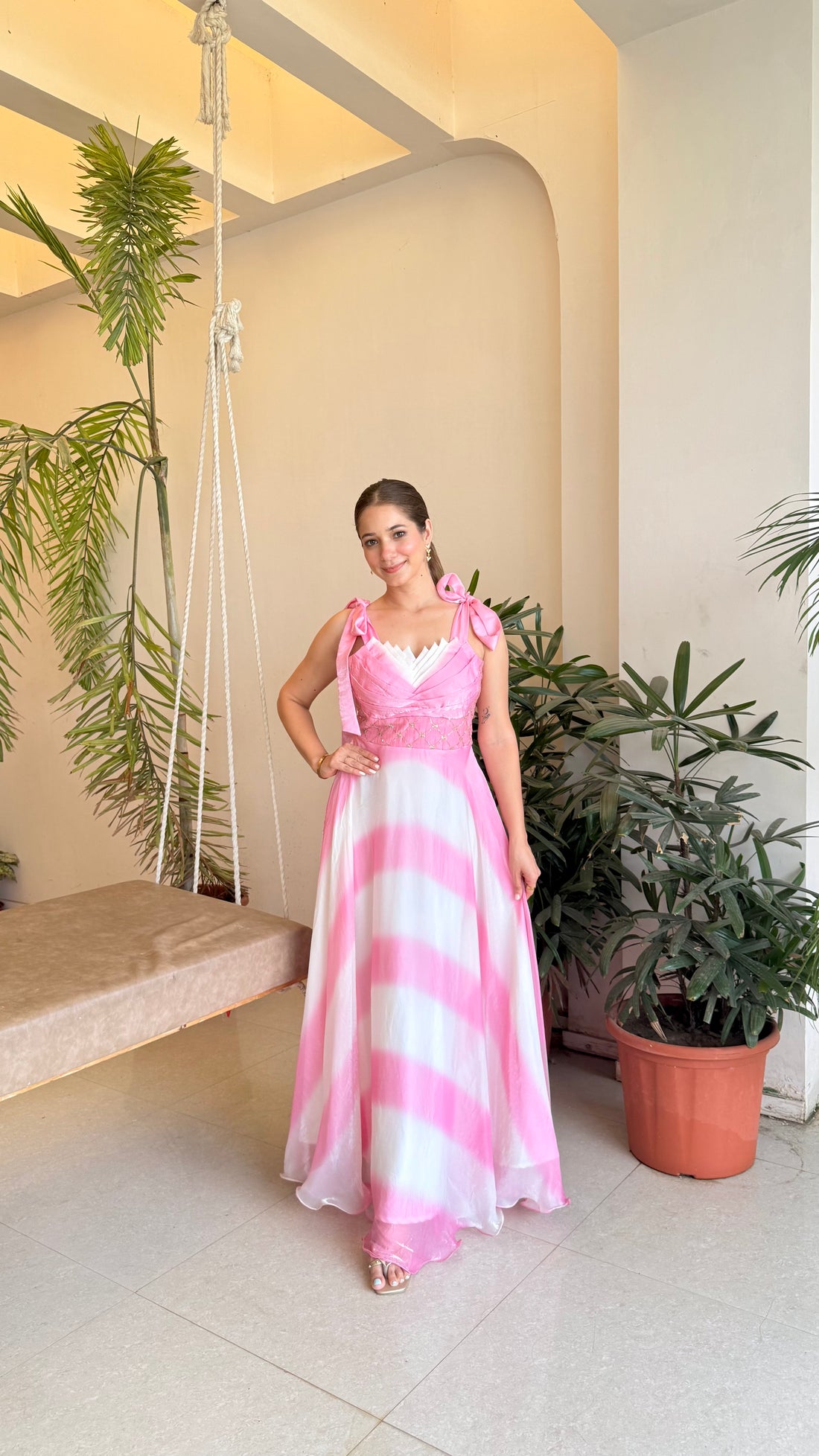 Pink Embellished Maxi Dress