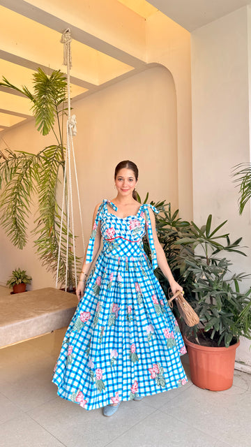 Beach Blossom Tie-Up Midi Dress