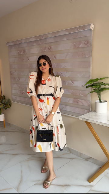 Abstract Bloom Cotton Dress