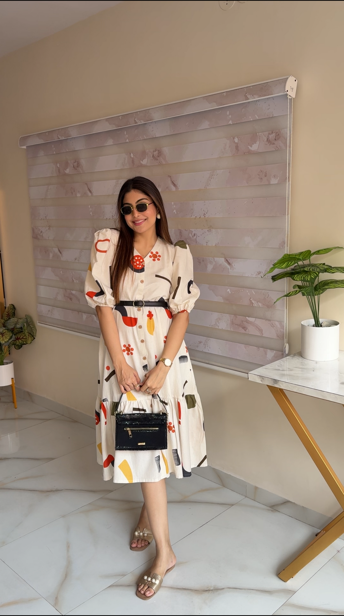 Abstract Bloom Cotton Dress