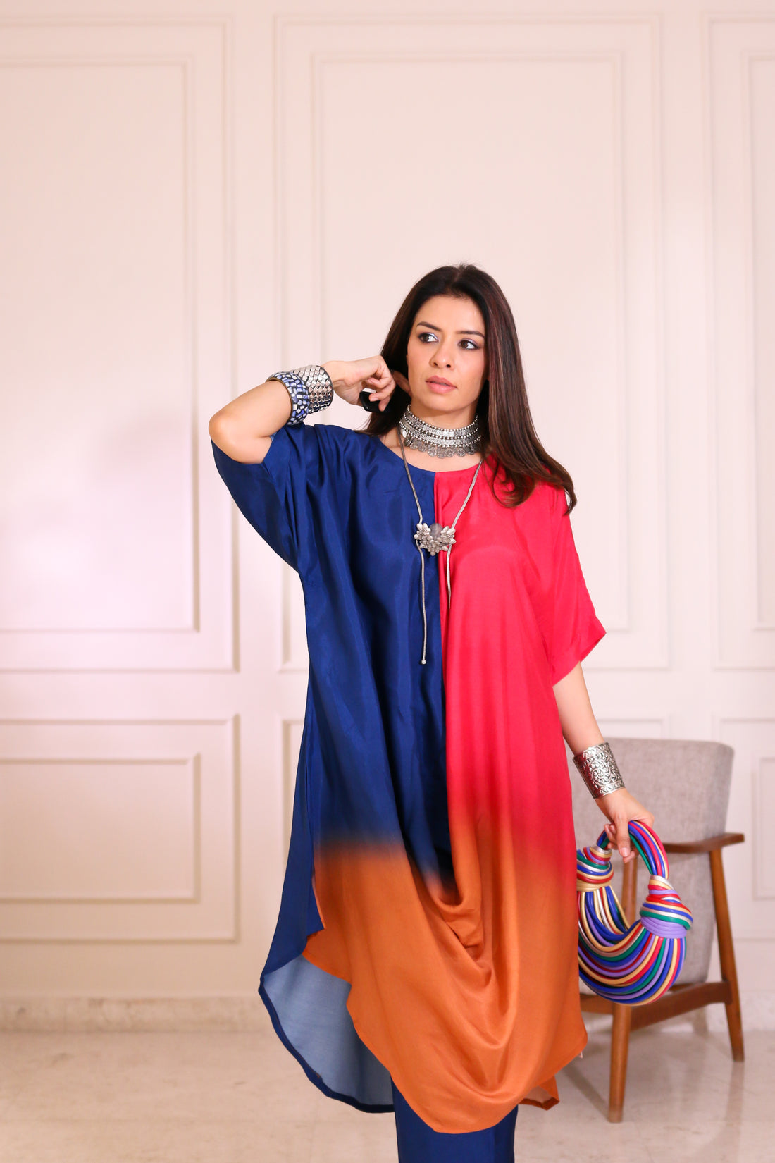 Silken Drape Coul Dress