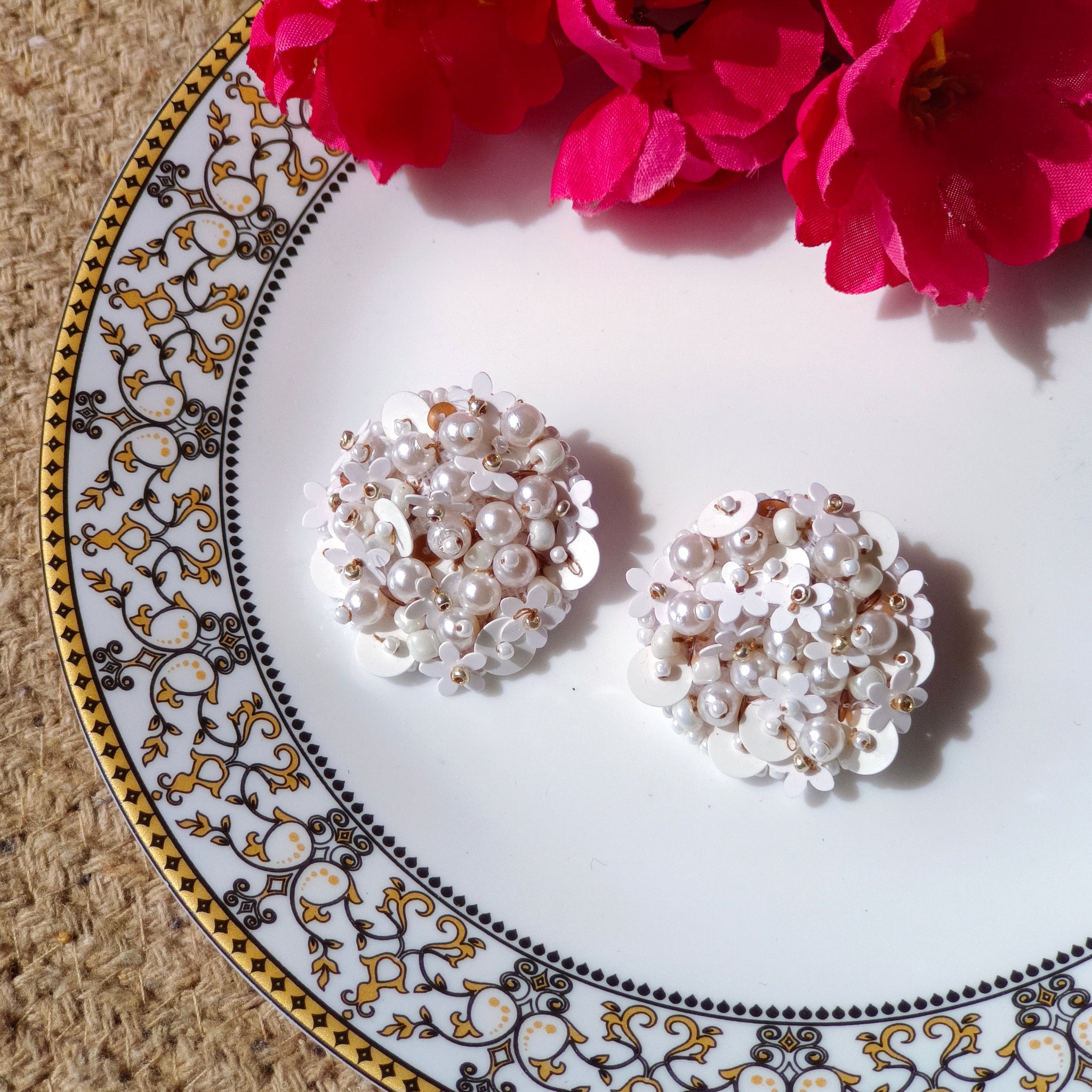 GraceWhite Beaded Earring