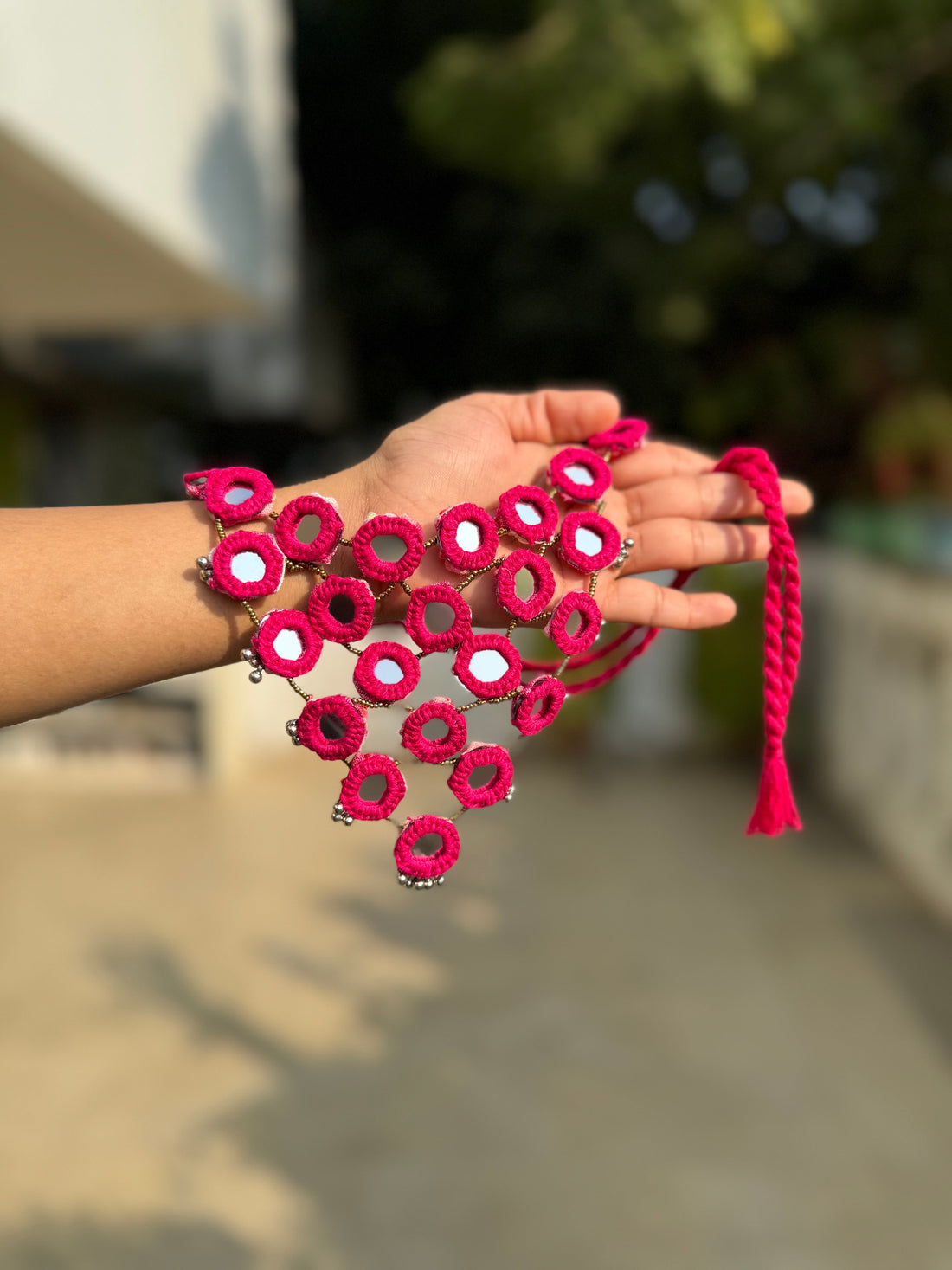 Zoya Mirrorwork Fabric Choker | Necklace