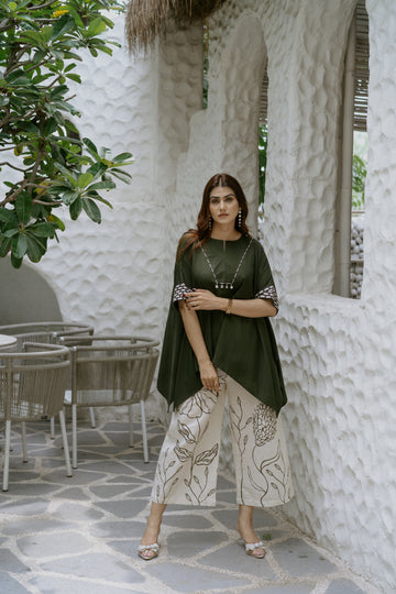Olive kaftan Co-ord set