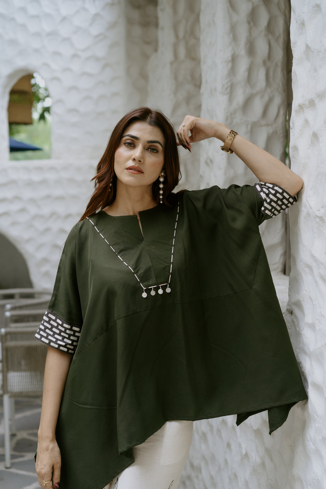 Olive kaftan Co-ord set