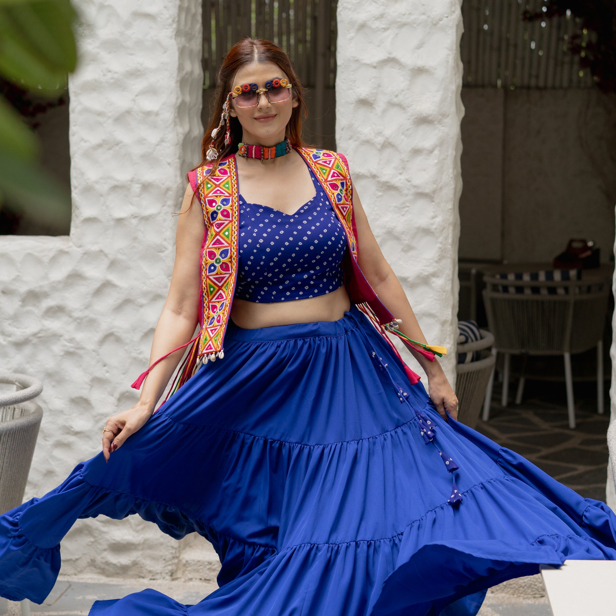 Neel Raat Boho Cape Set