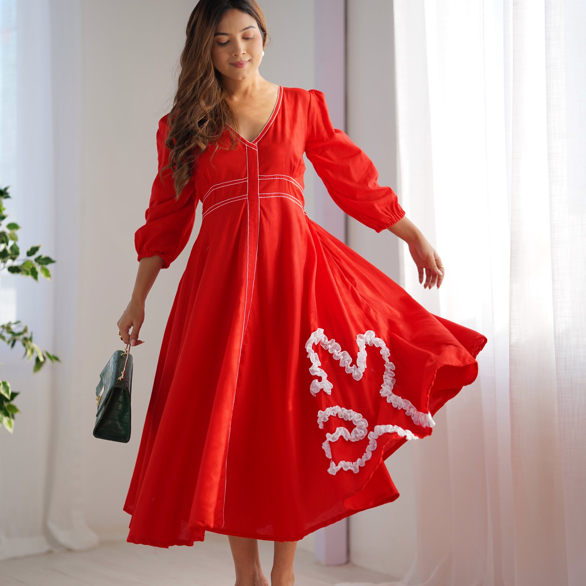 Elegant Scarlet Daydream Dress