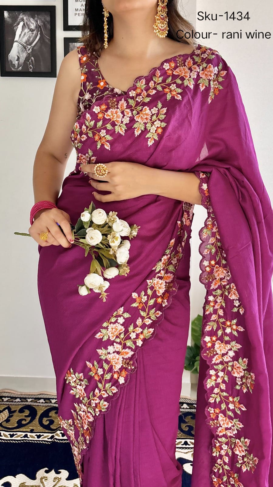Paridhi embroidery saree with Blouse