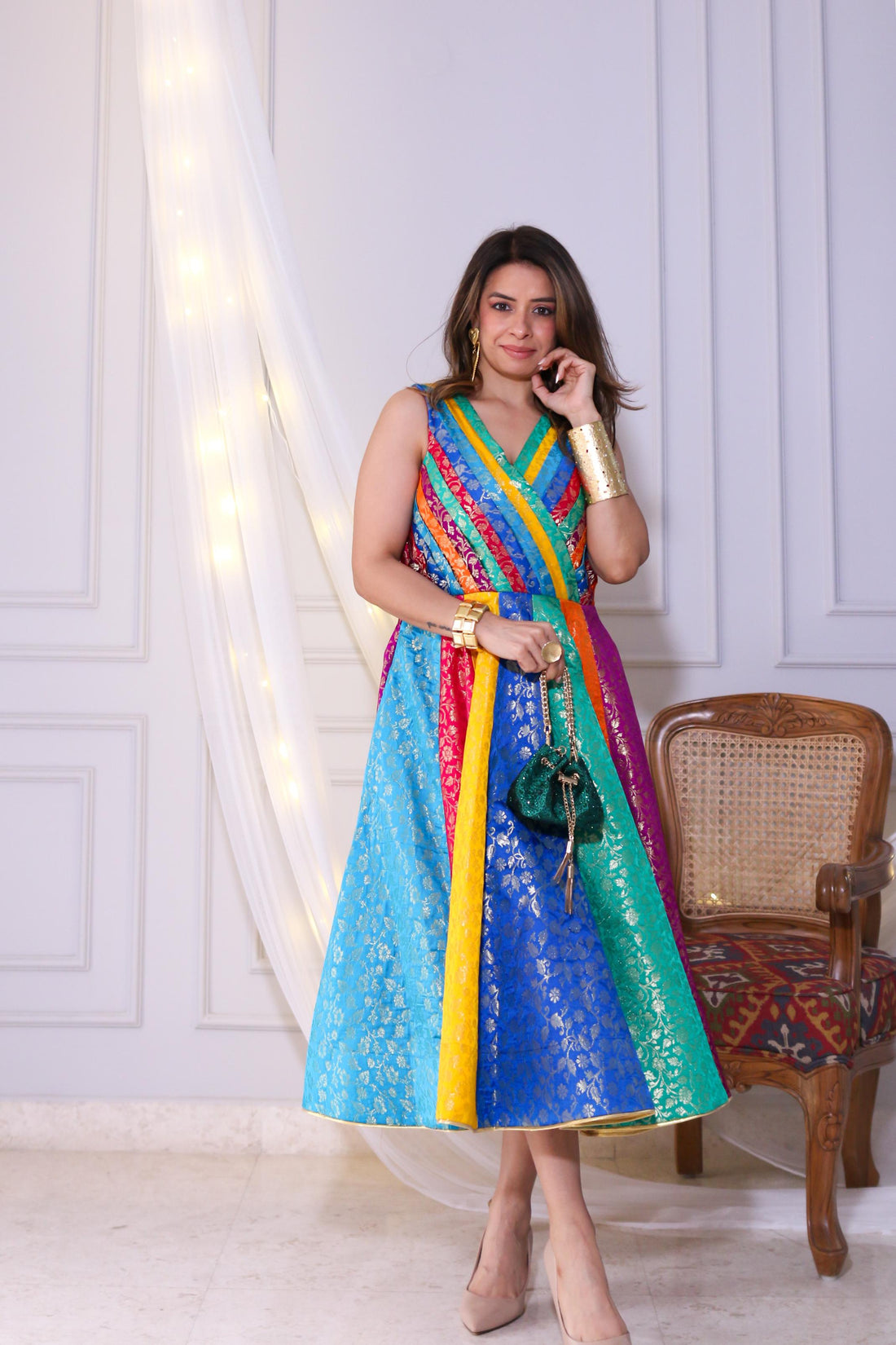 Multicolor Majesty Brocade Dress