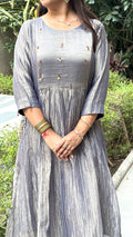 Grey shine crush tissue kurti pant set with dupatta - view 4