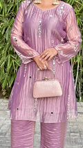 Onion pink mirror work cord set - view 7