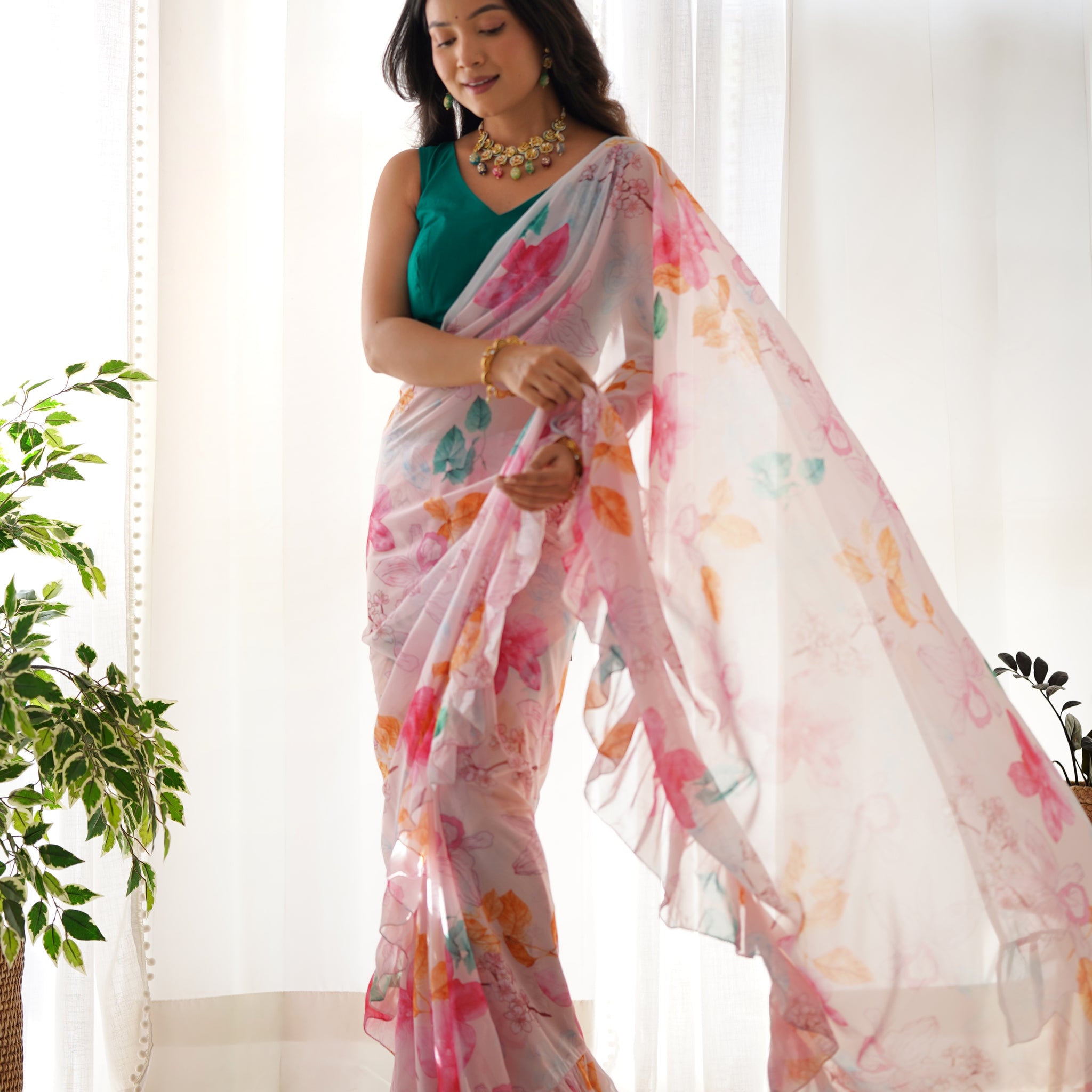 Aahana saree with cotton blouse