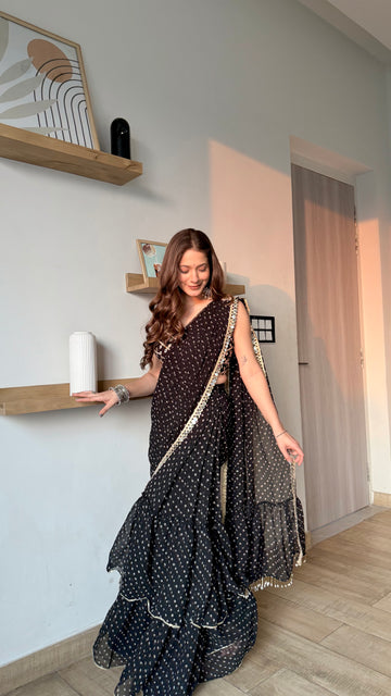 Kashvi Bandhani  Draped Saree with Fully stitched Blouse