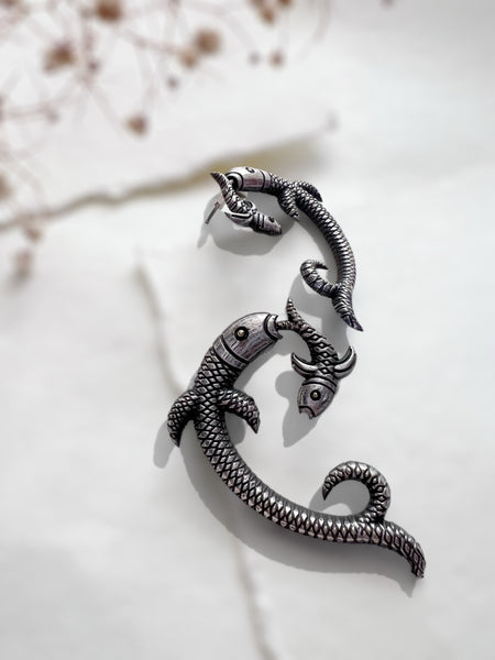 Krishya Earrings | German Silver Balis