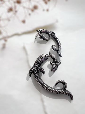 Krishya Earrings | German Silver Balis