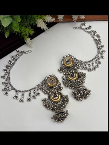 Gazala Earrings Chain | Light Weight Jhumke With Chain