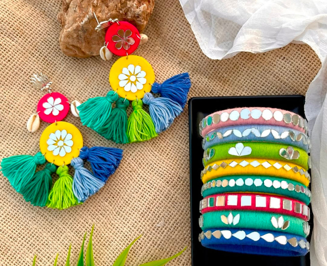 Opal Bangles + Earrings Set